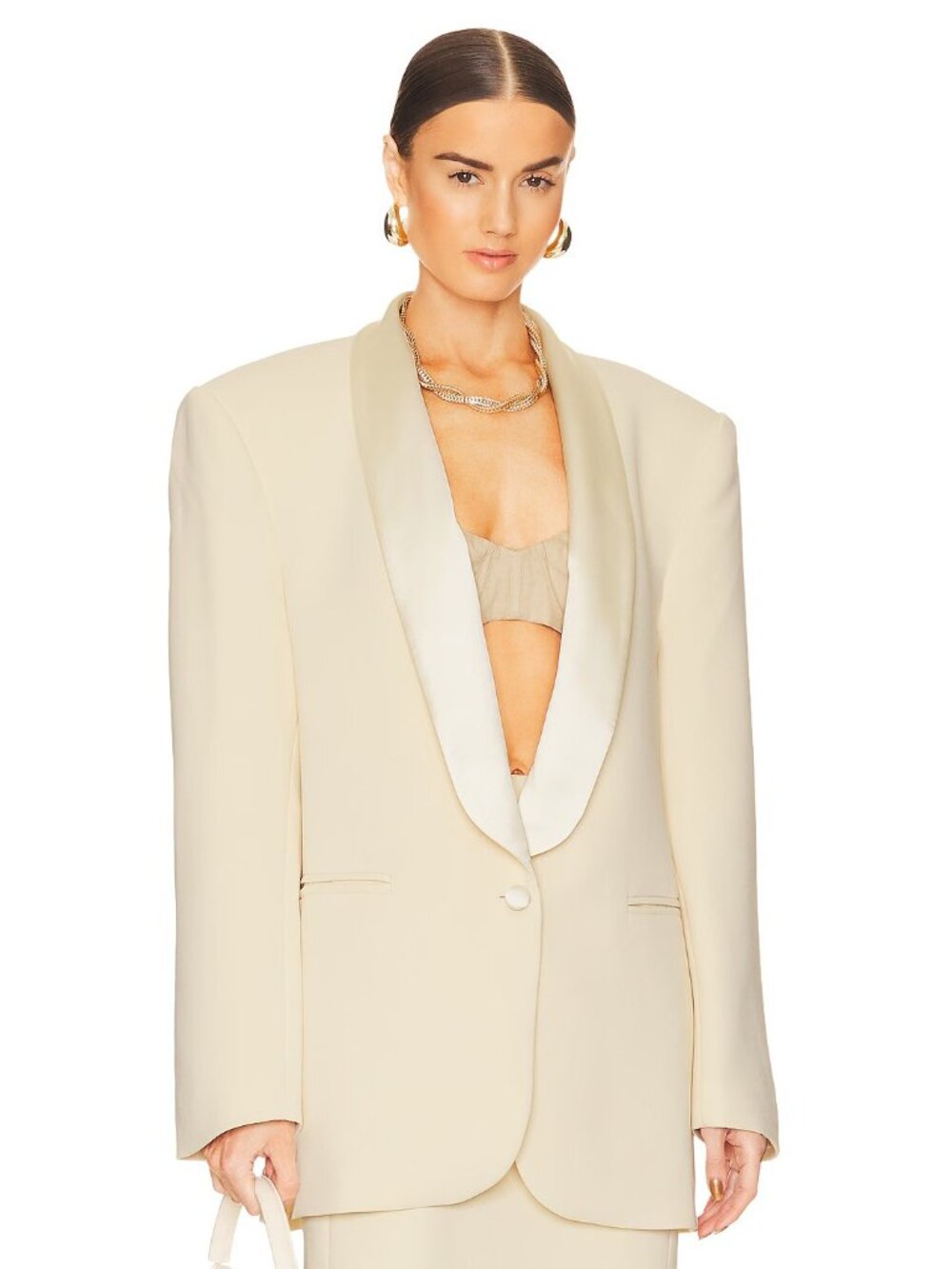 Ronny Kobo Everlan Blazer in Sweet Corn